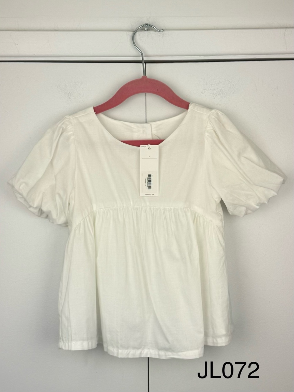 NWT Janie and Jack White Puff Sleeve Cotton Top Girls Size 5